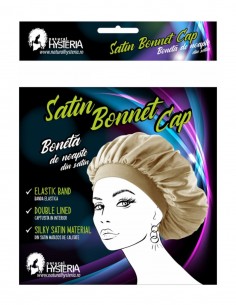 Boneta din satin bej par cret, ondulat - Natural Hysteria