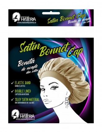 Boneta din satin bej par cret, ondulat - Natural Hysteria