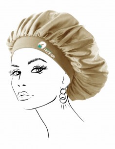 Boneta din satin bej par cret, ondulat - Natural Hysteria 2
