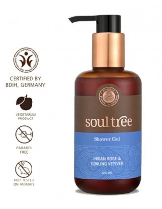 Gel de dus ayurvedic cu trandafir si vetiver, 250ml - Soultree