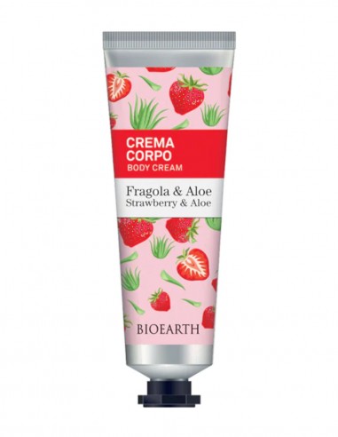 Crema de corp parfumata cu capsuni si aloe, 75ml – Family Bioearth