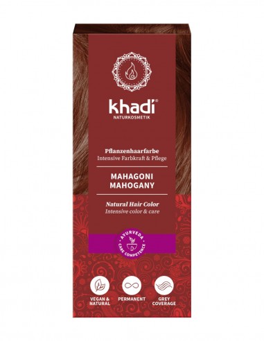 Henna, vopsea de par fara amoniac Rosu Mahon, 100gr – Khadi