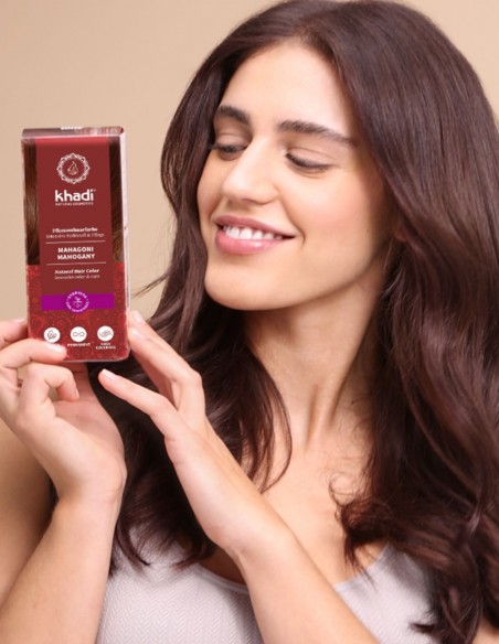 Henna, vopsea de par fara amoniac Rosu Mahon, 100gr – Khadi