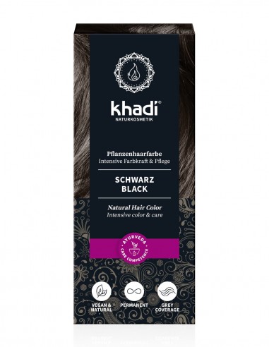 Negru Khadi - vopsea de par naturala