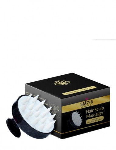 Perie masaj scalp din silicon negru – Sattva Ayurveda