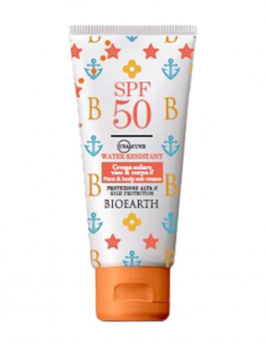 Crema solara SPF 50, fata si corp, rezistenta la apa, 100ml - Bioearth