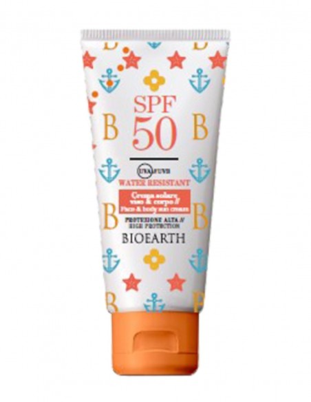 Crema solara SPF 50, fata si corp, rezistenta la apa, 100ml - Bioearth