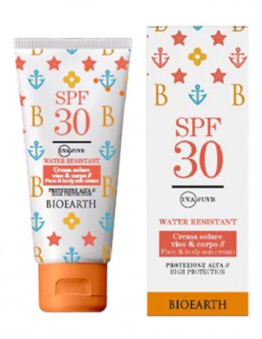 Crema solara SPF 30, fata si corp, rezistenta la apa, 100ml - Bioearth