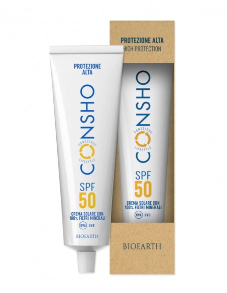 Crema solara SPF 50 cu filtre minerale, 100ml – Consho Bioearth Crema solara SPF 50 cu filtre minerale, 100ml – Consho Bioearth