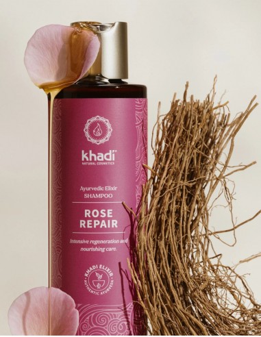 Sampon reparator cu trandafir de Damasc Khadi