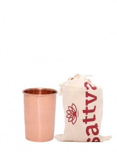 Pahar din cupru cu capac Classic, 350ml – Sattva Ayurveda