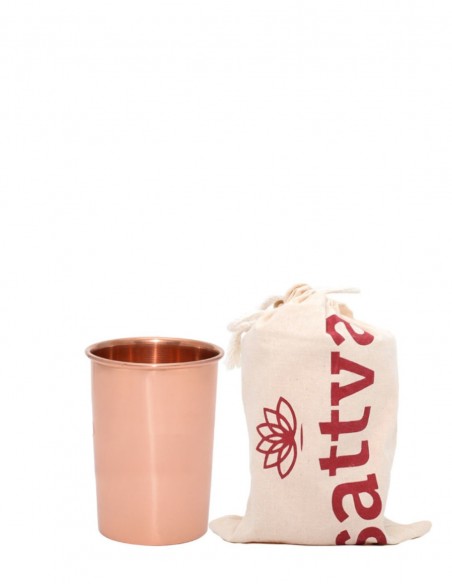 Pahar din cupru cu capac Classic, 350ml – Sattva Ayurveda