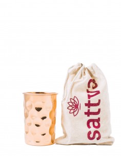 Pahar din cupru cu capac Diamond, 350ml – Sattva Ayurveda 2
