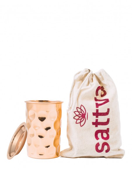 Pahar din cupru cu capac Diamond, 350ml – Sattva Ayurveda Pahar din cupru cu capac Diamond, 350ml – Sattva Ayurveda
