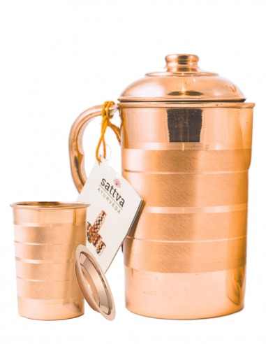 Set carafa 1250 ml si pahar din cupru...