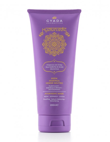 Masca de par crema purificatoare cu neem si acid hialuronic, 200ml – Hyalurvedic Gyada