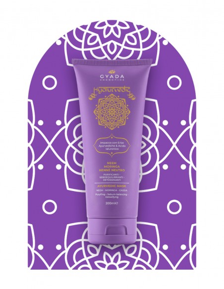 Masca de par crema purificatoare cu neem si acid hialuronic, 200ml – Hyalurvedic Gyada