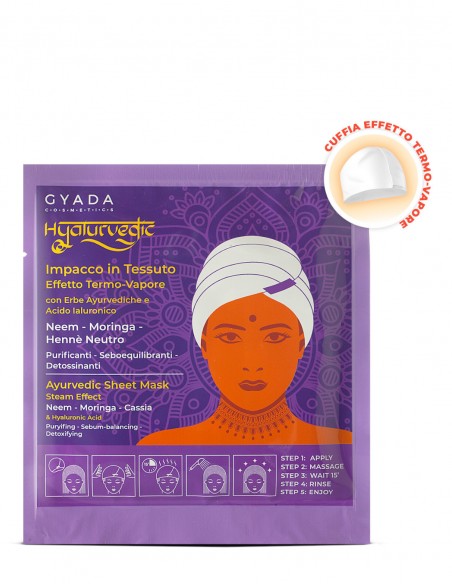 Masca de par purificatoare tip casca cu efect termic – Hyalurvedic Gyada