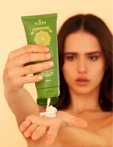 Masca de par crema fortifianta cu methi si acid hialuronic, 200ml – Hyalurvedic Gyada