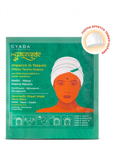Masca de par fortifianta tip casca cu efect termic – Hyalurvedic Gyada