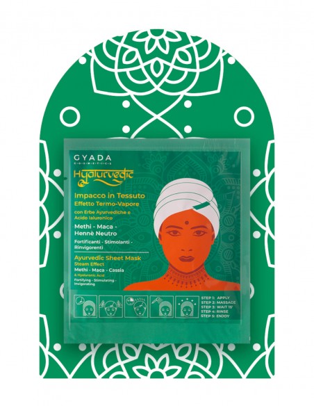 Masca de par fortifianta tip casca cu efect termic – Hyalurvedic Gyada