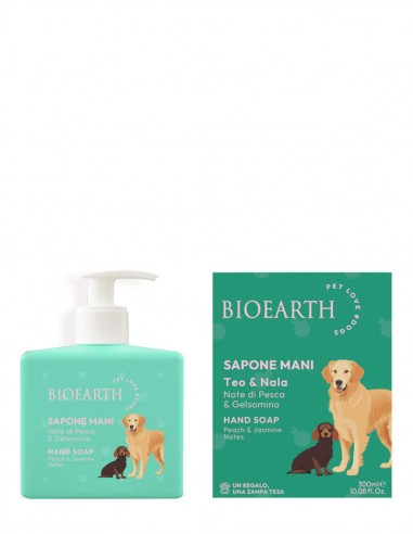 Sapun lichid piersica si iasomie Teo si Nala Pet Love Bioearth, 300ml