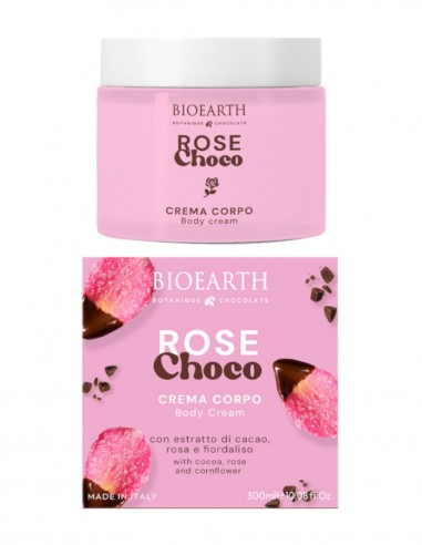 Crema de corp Rose Choco, ciocolata si trandafir, Bioearth, 300ml