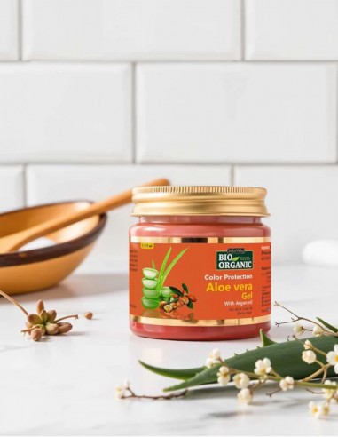Gel de aloe vera pentru protectie culoare par Indus Valley, 175g