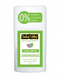 Deodorant natural stick cu lemongrass Indus Valley, 50g