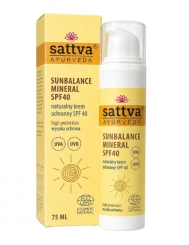 Crema protectie solara SPF40 Mineral Sunbalance Sattva Ayurveda, 75ml