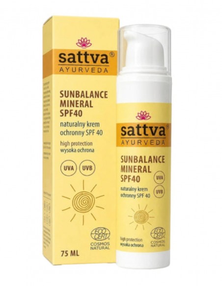 Crema protectie solara SPF40 Mineral Sunbalance Sattva Ayurveda, 75ml
