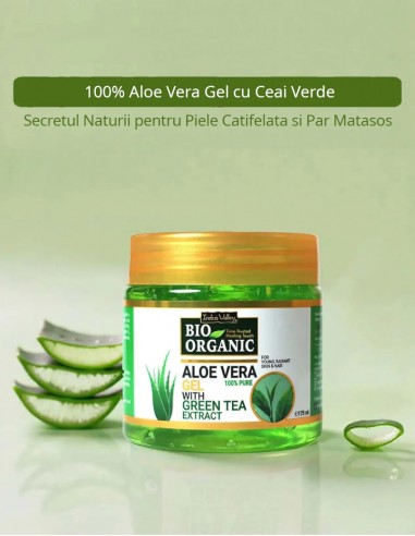 Gel de aloe vera cu ceai verde Indus Valley, 175g