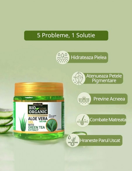 Gel de aloe vera cu ceai verde Indus Valley, 175g