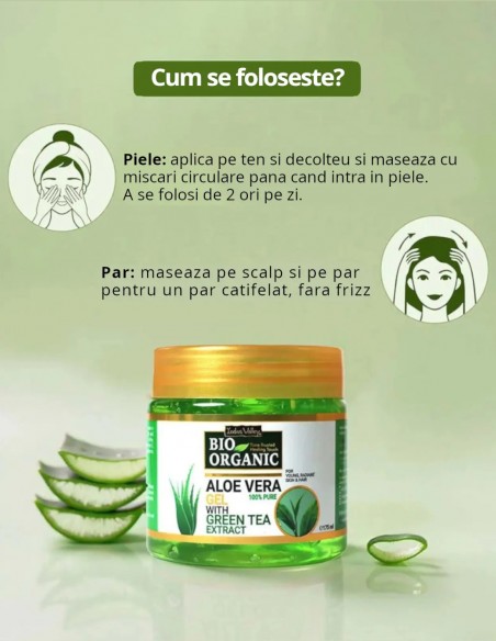Gel de aloe vera cu ceai verde Indus Valley, 175g
