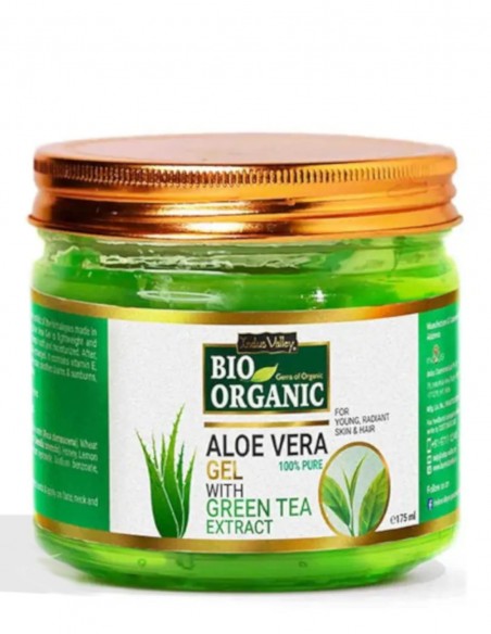 Gel de aloe vera cu ceai verde Indus Valley, 175g