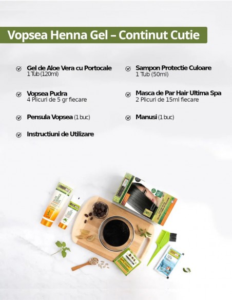 Vopsea henna gel fara amoniac Negru 1.0 Indus Valley