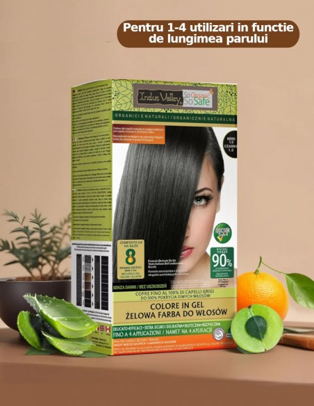 Vopsea henna gel fara amoniac Negru 1.0 Indus Valley