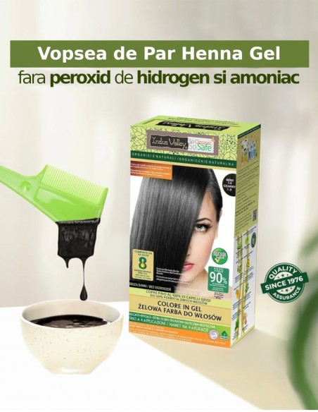 Vopsea henna gel fara amoniac Negru 1.0 Indus Valley