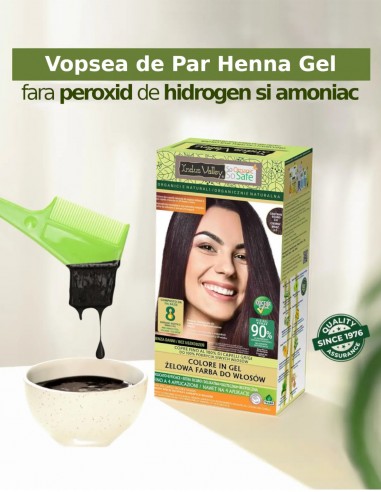 Vopsea henna gel fara amoniac Saten Inchis 3.0 Indus Valley