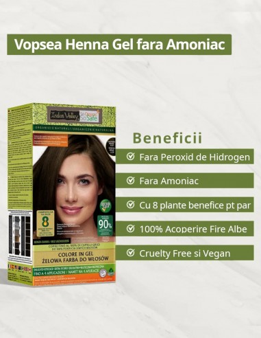 Vopsea henna gel fara amoniac Saten Mediu 4.0 Indus Valley