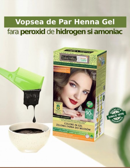 Vopsea henna gel fara amoniac Saten Deschis 5.0 Indus Valley