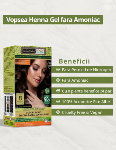 Vopsea henna gel fara amoniac Cupru Mahon 5.40 Indus Valley
