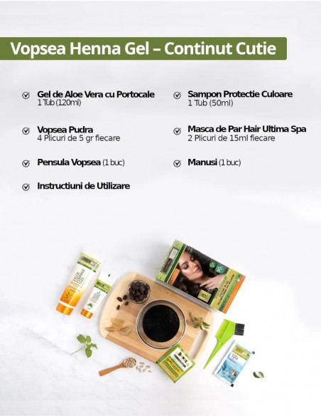 Vopsea henna gel fara amoniac Cupru Mahon 5.40 Indus Valley