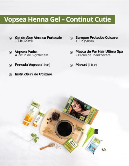 Vopsea henna gel fara amoniac Blond Inchis 6.0 Indus Valley