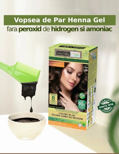 Vopsea henna gel fara amoniac Blond Inchis 6.0 Indus Valley