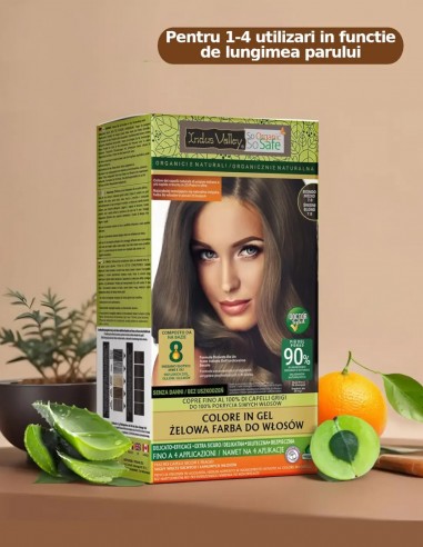 Vopsea henna gel fara amoniac Blond Mediu 7.0 Indus Valley