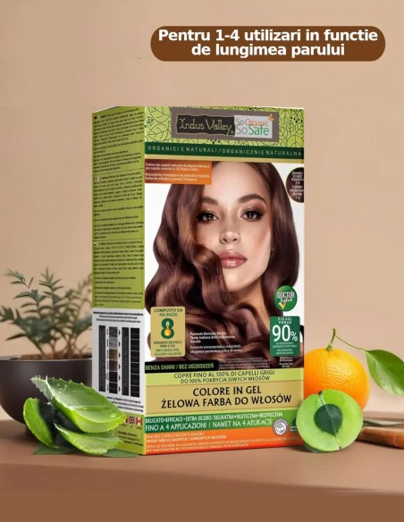Vopsea henna gel fara amoniac Blond Inchis Aramiu 7.40 Indus Valley