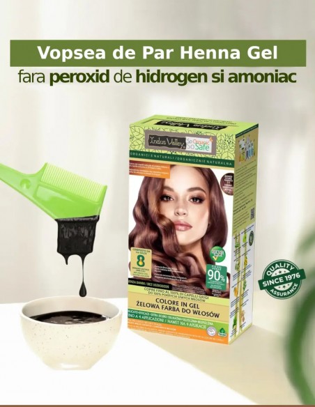 Vopsea henna gel fara amoniac Blond Inchis Aramiu 7.40 Indus Valley