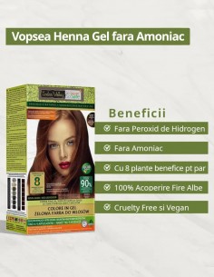 Vopsea henna gel fara amoniac Blond Mediu Aramiu 8.40 Indus Valley 2