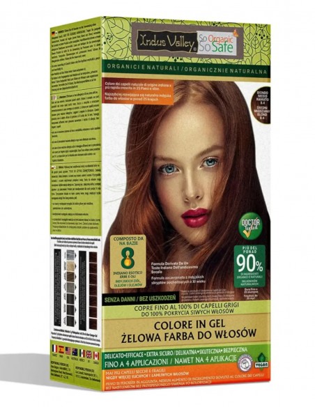 Vopsea henna gel fara amoniac Blond Mediu Aramiu 8.40 Indus Valley
